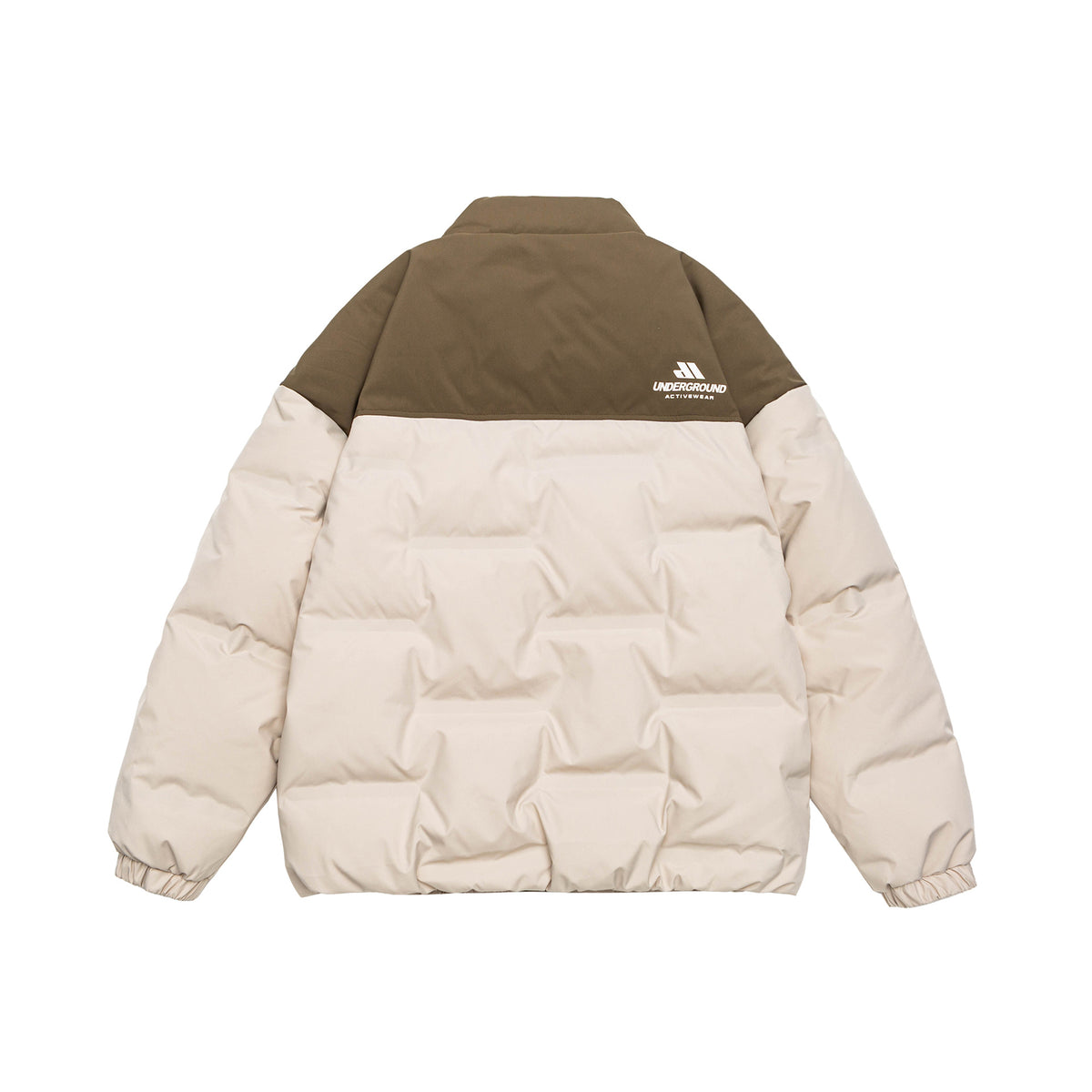 Unisex Padded Comfort Puffer Jacket with High Stand Collar and Brand Logo EVA-US