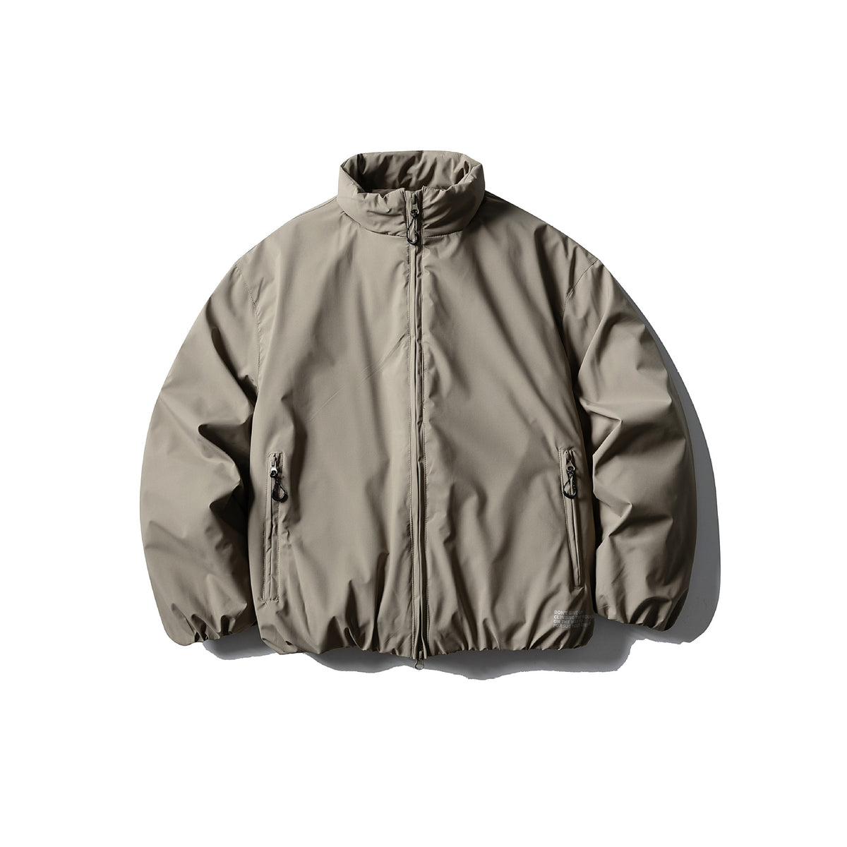 Unisex Short Boxy Thermal Blouson with High Standing Collar, Elastic Hem and Concealed Zipper EVA-US