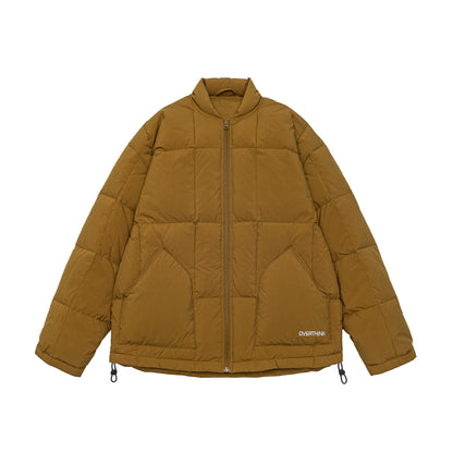 Men's Boxy quilted insulation jacket with stand-up collar, drawstring, and logo application EVA-US