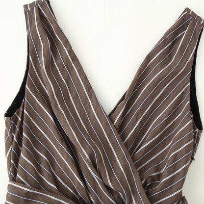 Ladies Sleeveless Wrap Jumpsuit with Wide Leg and Waist Belt EVA-US