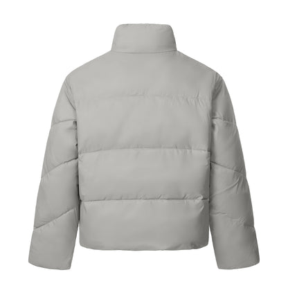 Unisex Short Quilted Insulation Jacket with Warm Funnel Collar EVA-US