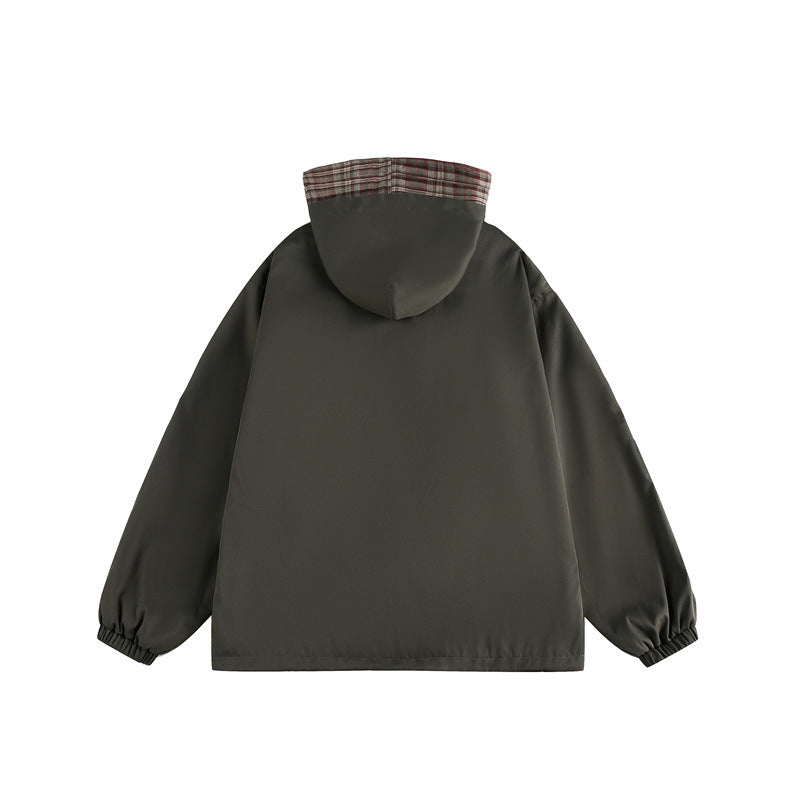 Unisex Two-Layer Hoodie with Checked Inner Placket and Elastic Cuffs EVA-US