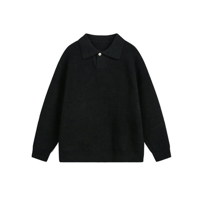 Women's chunky knit polo with Kent collar and oversized silhouette EVA-US