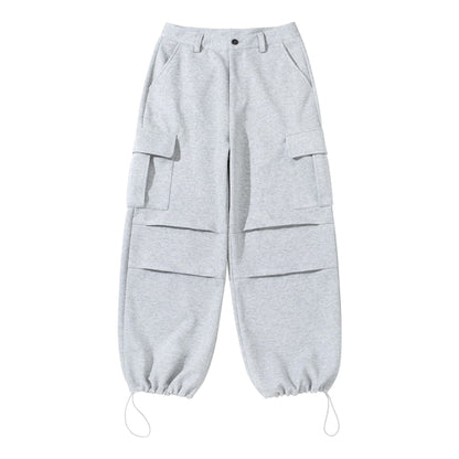 Ladies cargo lounge pants with wide leg, flap pockets and drawstring hem EVA-US