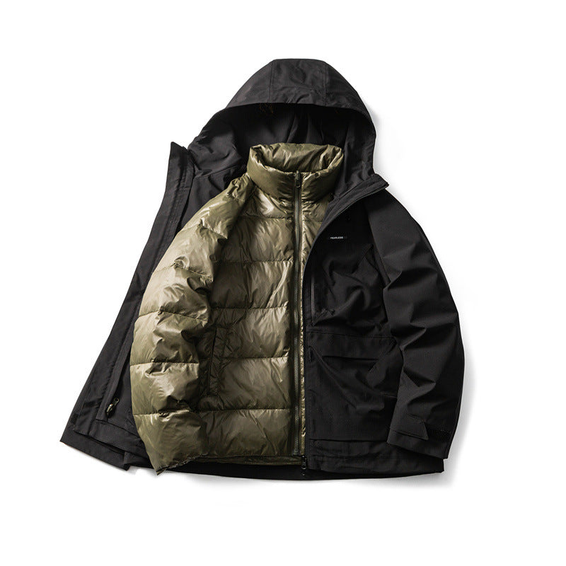 Men's Functional Outdoor Softshell Jacket with Hood and Multiple Pockets EVA-US