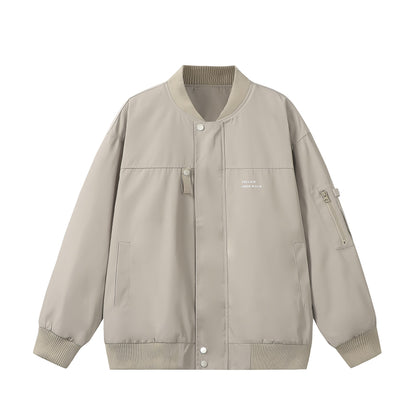 Unisex Short-cut padded bomber jacket with zippered sleeve pocket and ribbed cuffs EVA-US