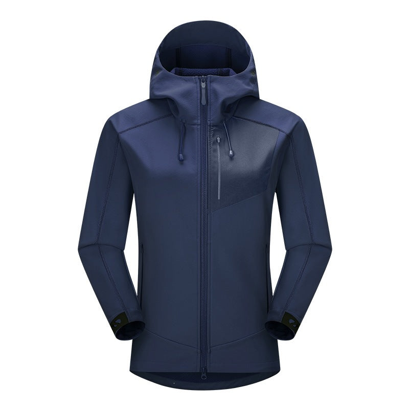 Men's Softshell Trekking Jacket with Hood breathable windproof stretch EVA-US
