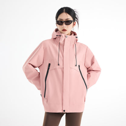 Women's technical waterproof oversized parka with hood and concealed zip pockets EVA-US