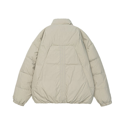 Women's Voluminous Padded Jacket with High Stand Collar and Windproof Front Flap EVA-US