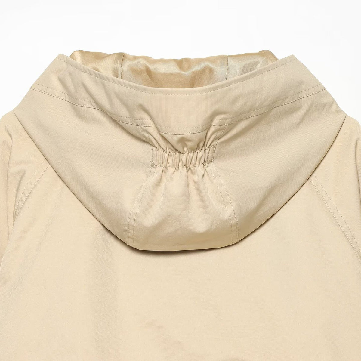 Women's short parka with hood, drawstring waist and flap pockets EVA-US