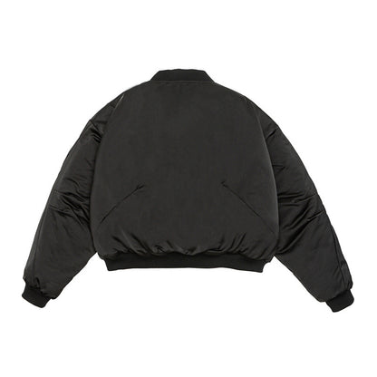 Unisex Short-Cut Boxy Puffer Bomber with Minimalist Front Placket EVA-US