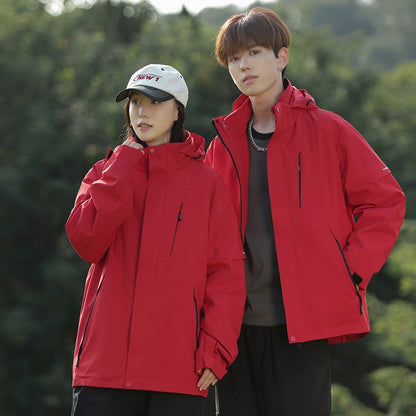Men's Two-Tone Wind and Water-Repellent Softshell Jacket with Hood EVA-US