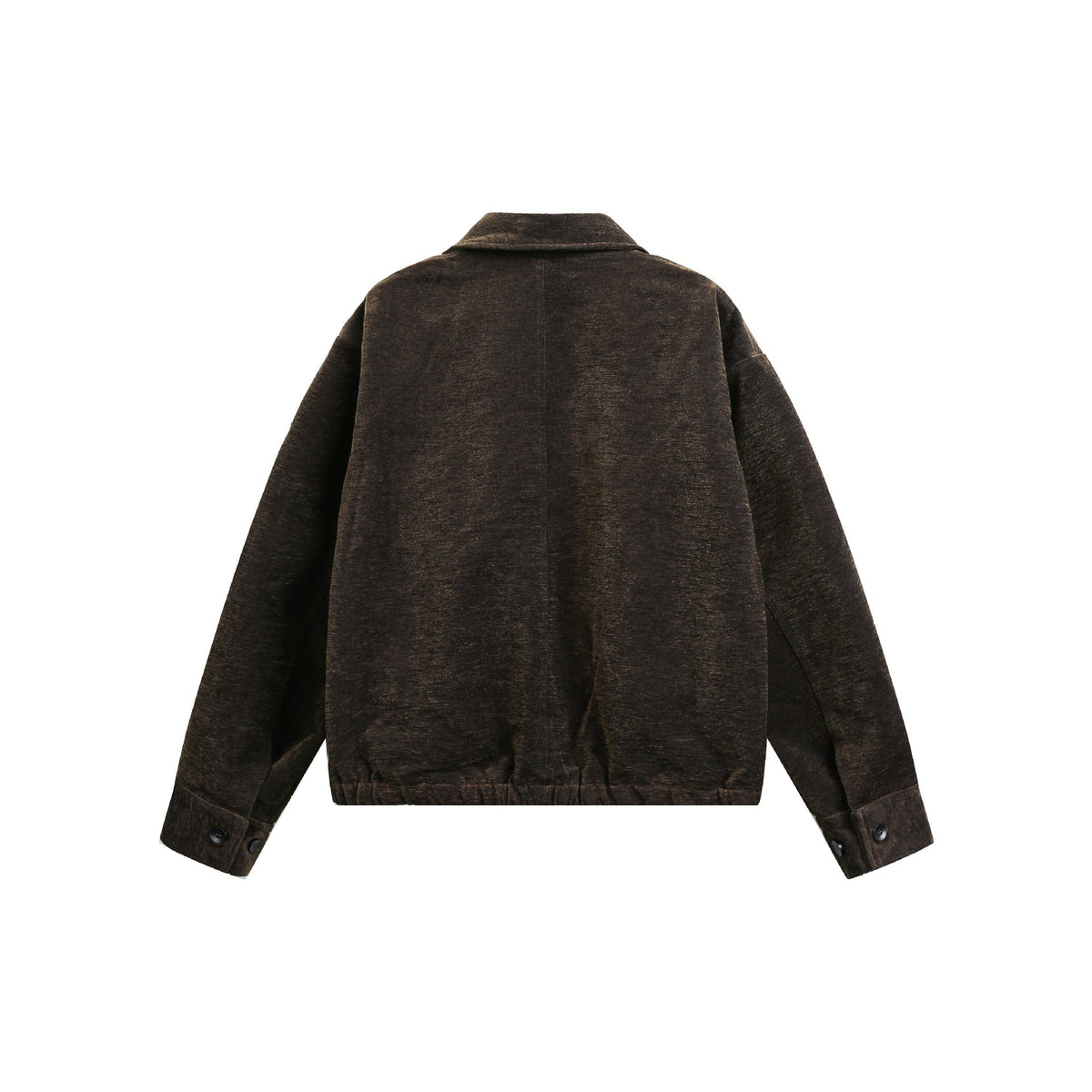 Unisex Boxy Bomber Jacket with Shirt Collar, Front Zipper and Flap Pockets EVA-US