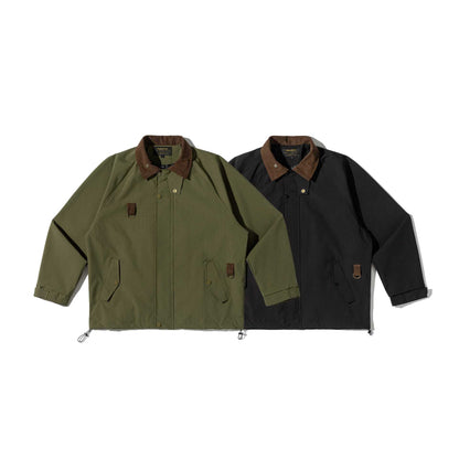 Men's field jacket in parka style with cord collar and utility details EVA-US