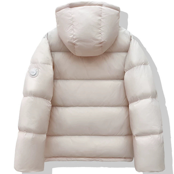 Ladies Short Puffer Jacket with XXL Hood and Square Quilting EVA-US