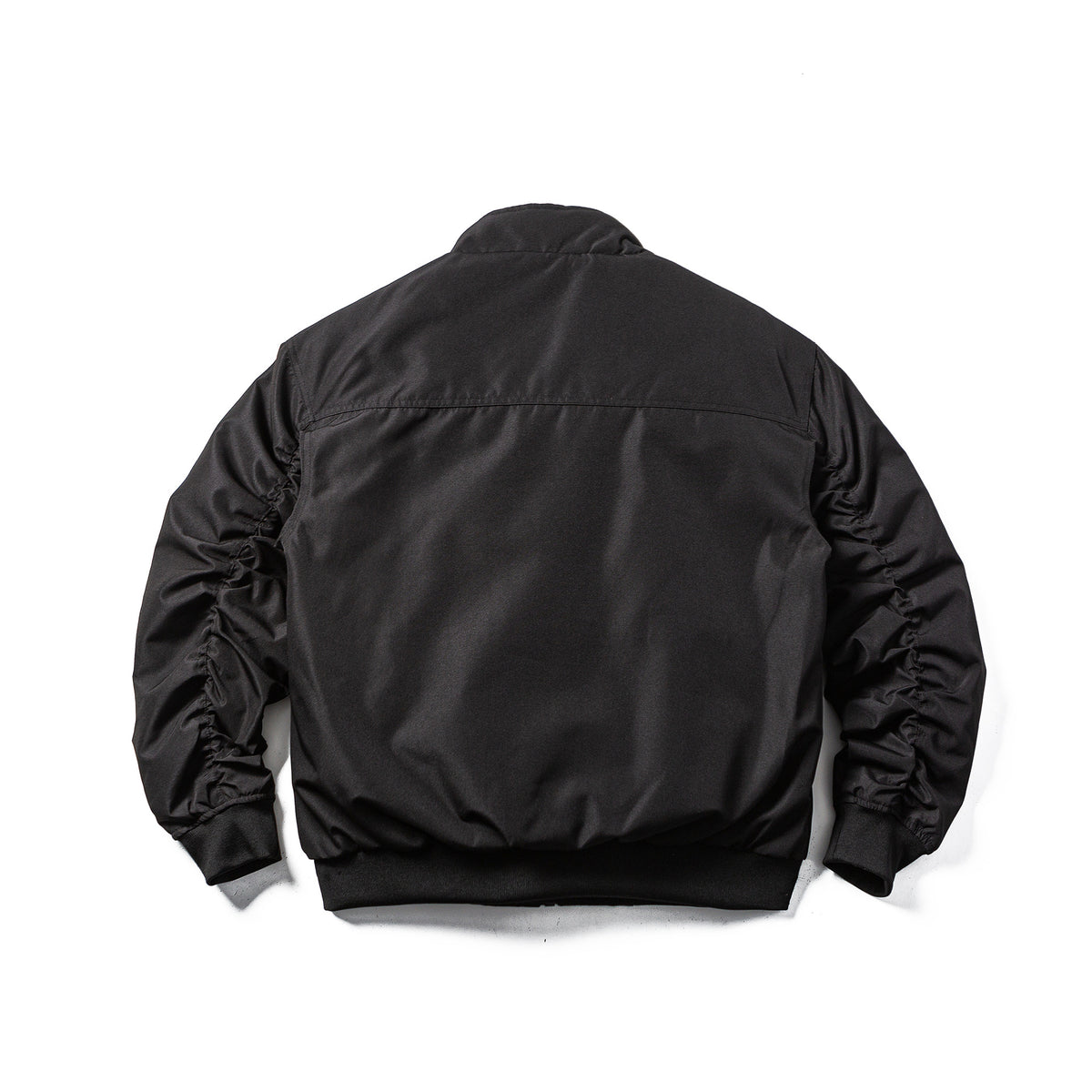 Men's Padded Bomber Jacket in Boxy Cut with High Stand-up Collar and Ribbed Hem EVA-US