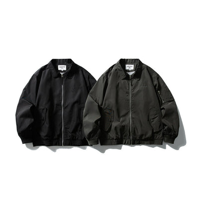 Men's Lightweight Utility Zip Jacket with Zipper, Arm Pocket and Elastic Hem EVA-US