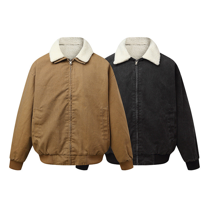Unisex Padded Boxy Bomber Jacket with Teddy Collar EVA-US