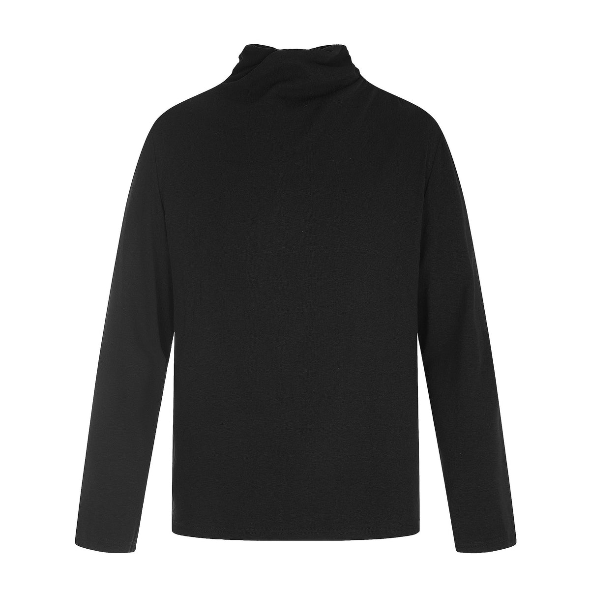 Women's fine cotton long sleeve with twisted standing collar and narrow silhouette EVA-US