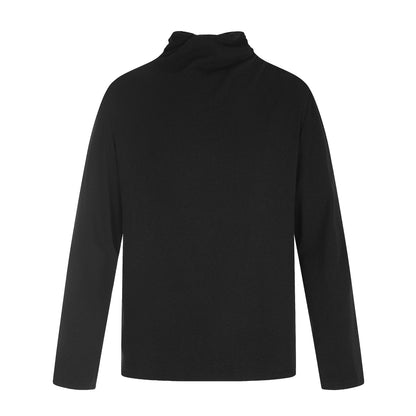 Women's fine cotton long sleeve with twisted standing collar and narrow silhouette EVA-US