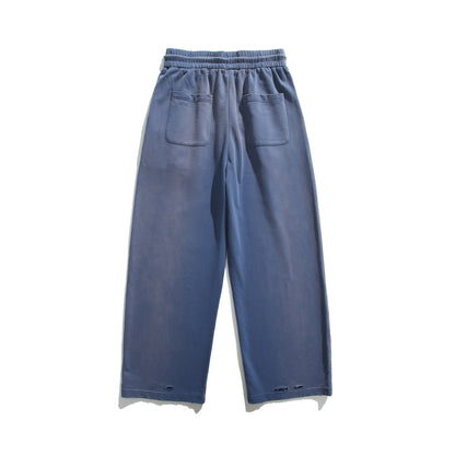 Unisex Loose Jersey Pants with Elastic Waistband, Drawstring, and Patch Side Pockets EVA-US
