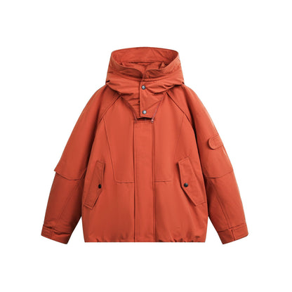 Men's Oversize Functional Parka with High Stand-Up Hood and Utility Pockets EVA-US
