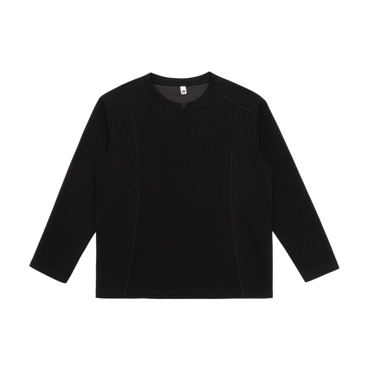 Women's Fine Cotton Long Sleeve Shirt with Straight Hem and Decorative Stitch Detail EVA-US