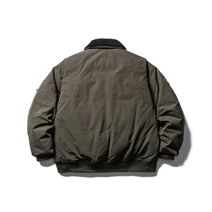 Men's short parka bomber with sherpa collar, padded utility jacket EVA-US