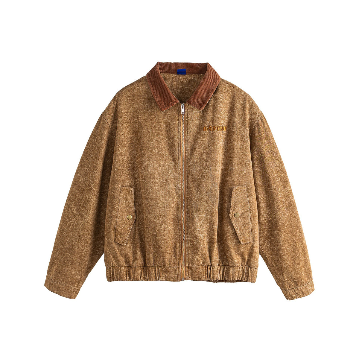 Unisex Boxy-Canvas-Bomber Jacket with Cord Collar and Utility Flap Pockets EVA-US