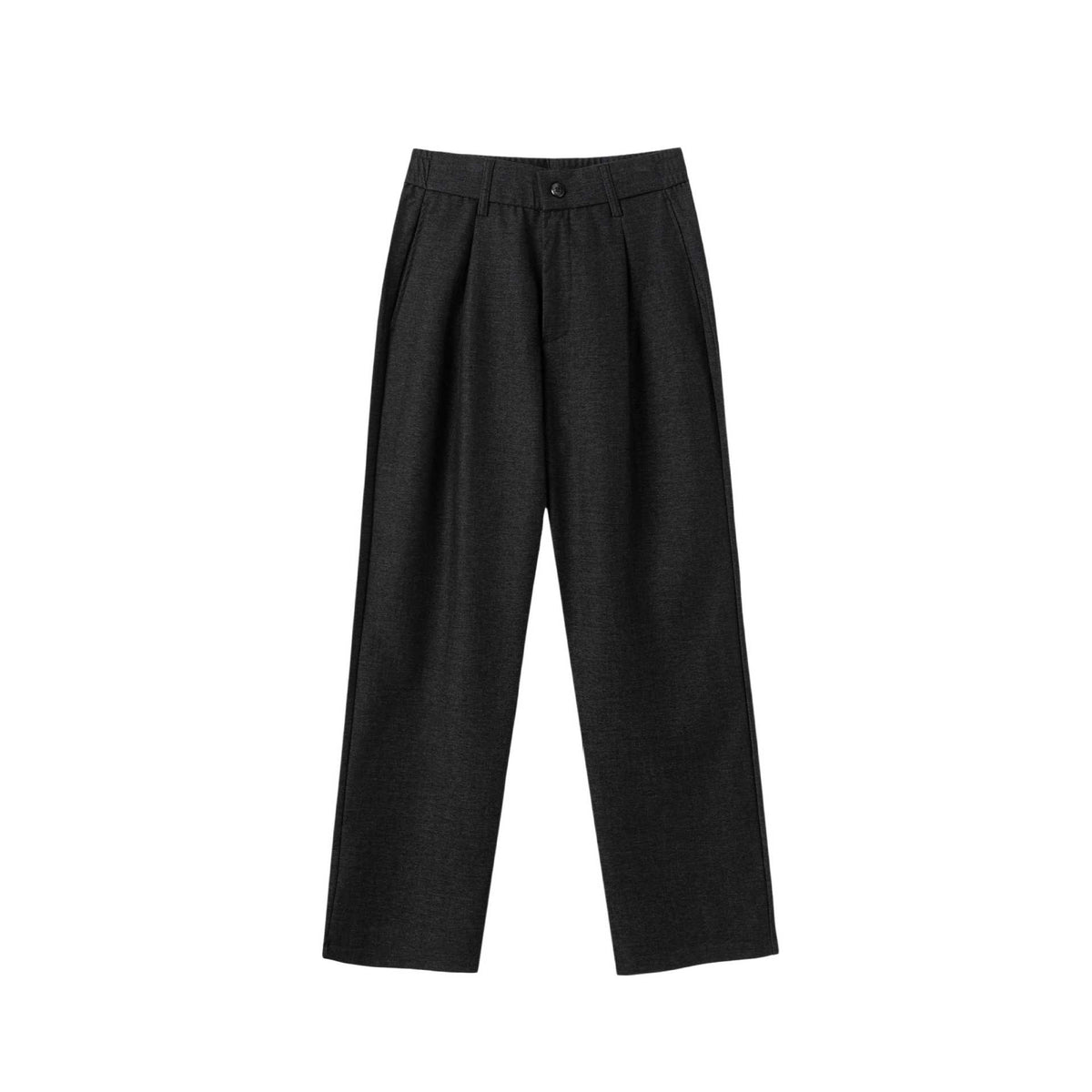 Women's high-waisted wide pleated trousers with elastic back EVA-US