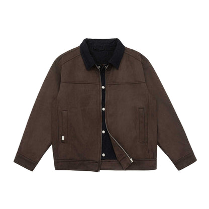 Men's short jacket in canvas workwear style with cord collar EVA-US