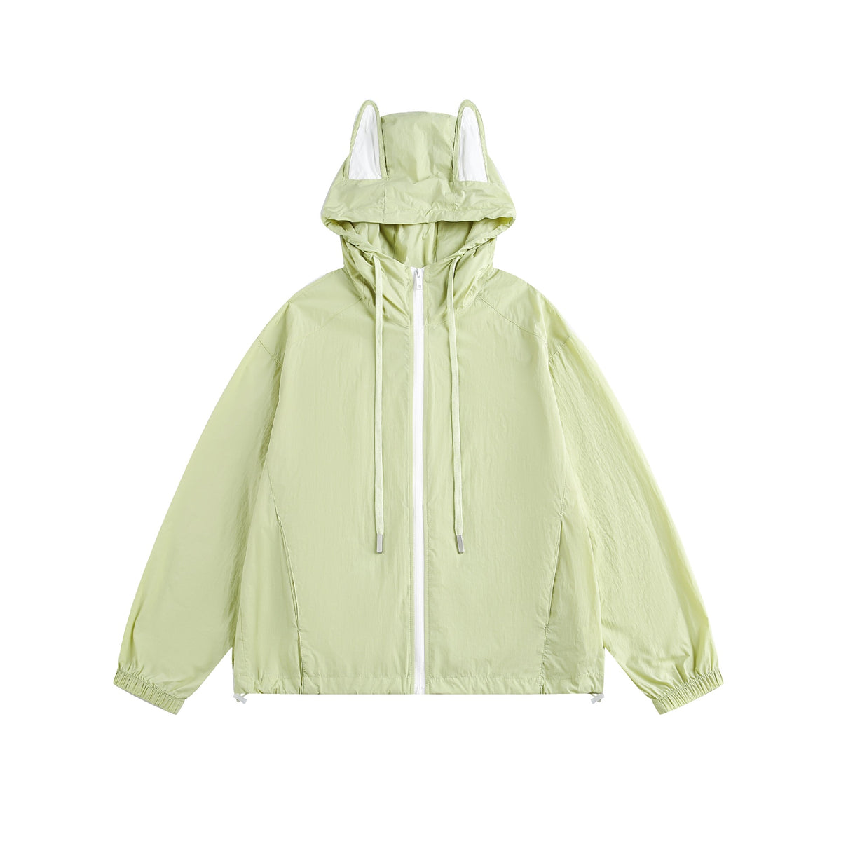 Women Lightweight Hooded Anorak with Ear Applique and Drawstring EVA-US