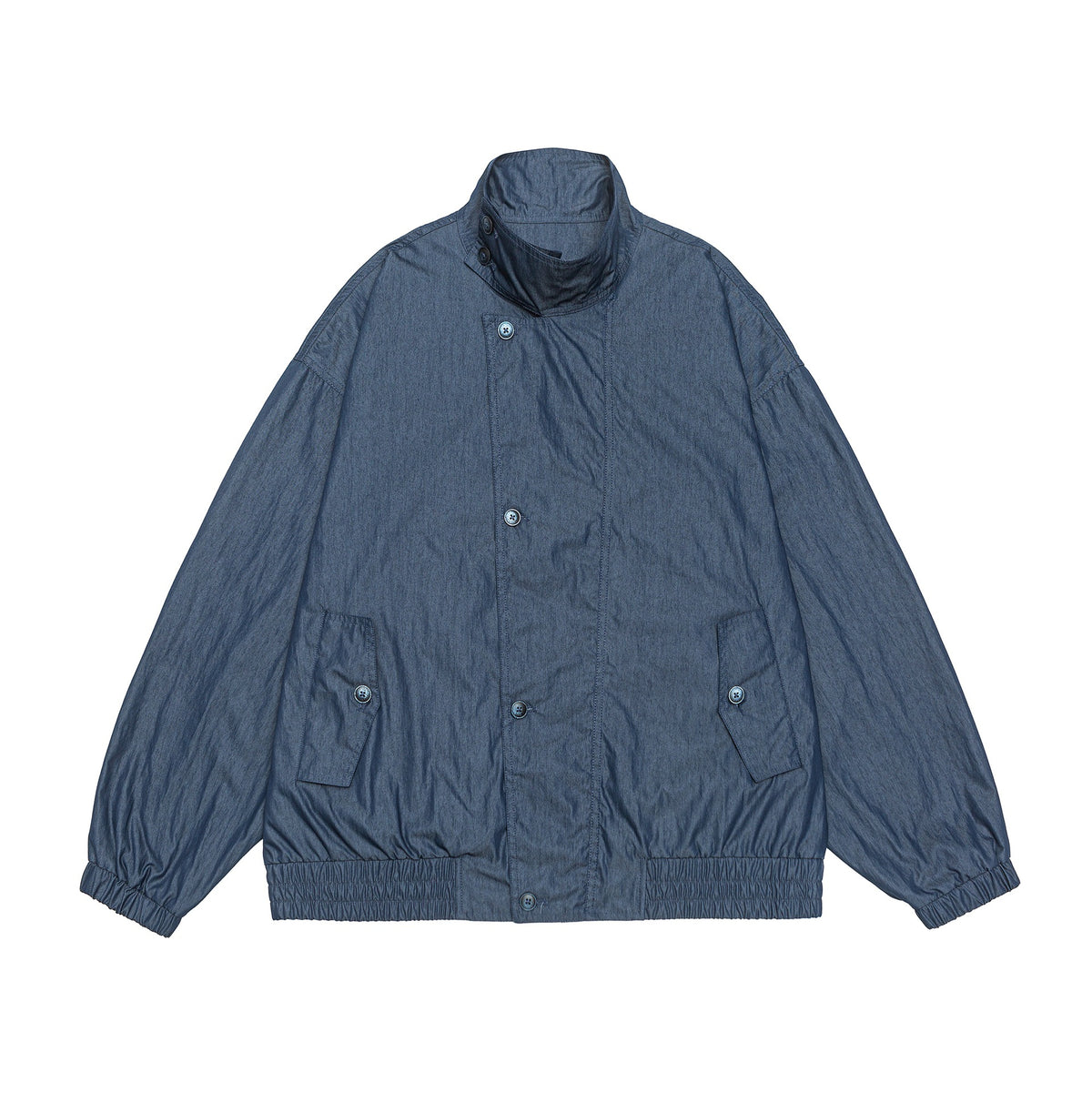 Unisex Lightweight Boxy Blouson with Funnel Collar and Utility Pockets EVA-US