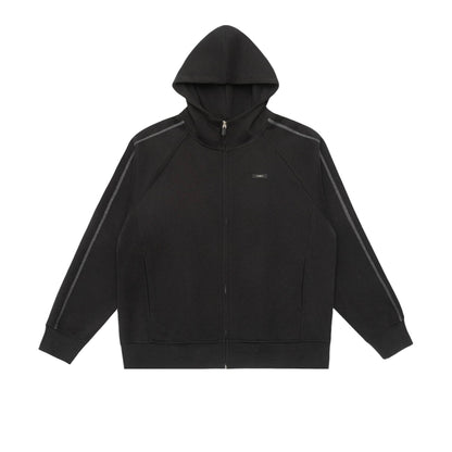 Unisex Oversize Zipper Hoodie with Raglan Seams and Rib Cuffs EVA-US