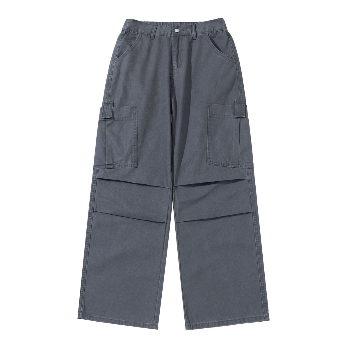 Women's Wide High-Waist Cargo Pants with Patch Pockets and Reinforced Knees EVA-US