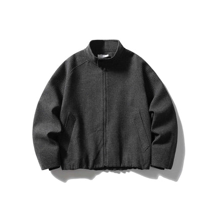 Unisex Short structured blouson jacket with stand-up collar and zipper EVA-US