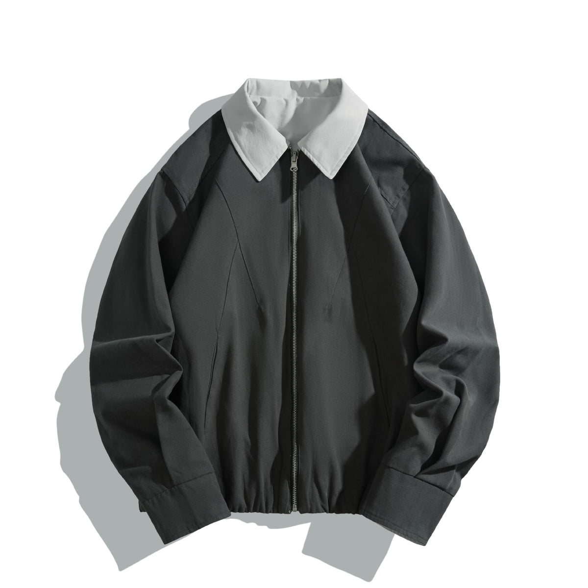 Unisex Short Cut Boxy Blouson with Contrast Collar and Light Padding EVA-US