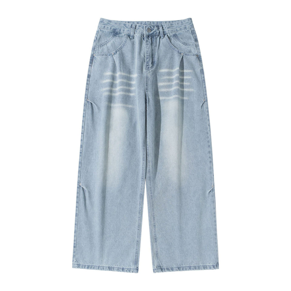 Women's High-Waisted Wide Cropped Jeans with Pleats and Utility Pockets EVA-US