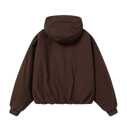 Men's Padded Hoodie with Faux Fur Lining and Elastic Hem EVA-US
