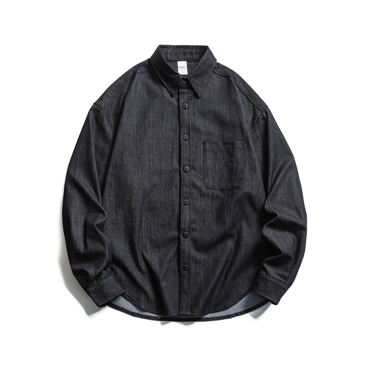 Men's Boxy Shirt Jacket made of sturdy twill with rounded hem EVA-US