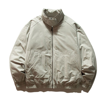 Men's padded bomber jacket with high stand-up collar and elastic hem EVA-US