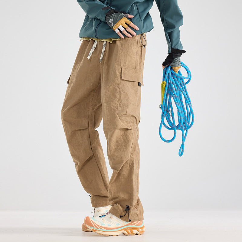 Men's Lightweight Technical Cargo Trekking Pants with Drawstring Waist, Utility Pockets and Adjustable Leg Openings EVA-US