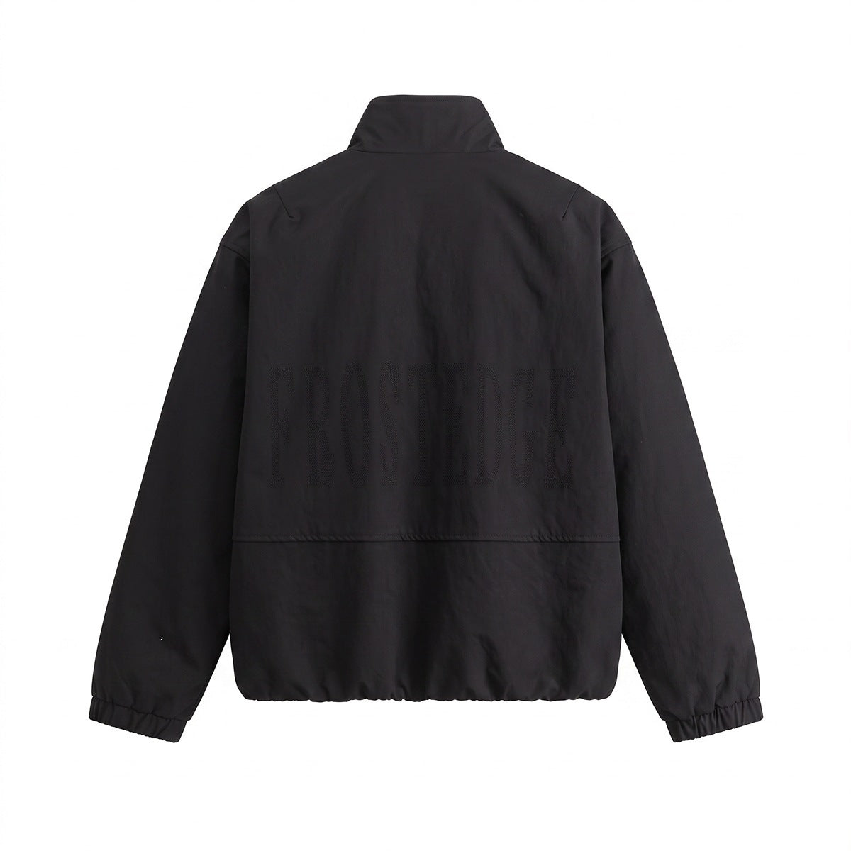Men's short-cut minimalist boxy blouson with stand collar and press stud placket EVA-US