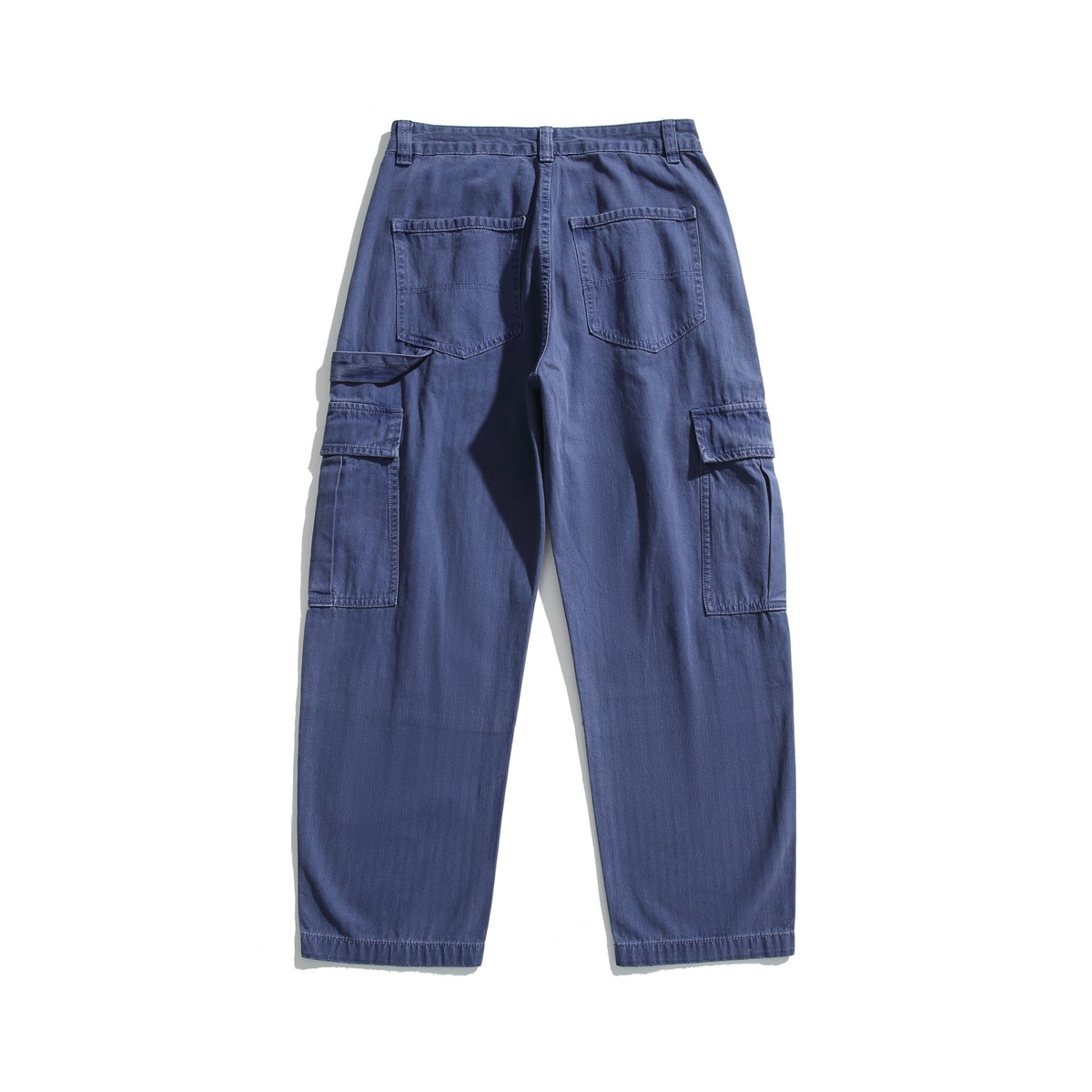 Men's soft canvas cargo pants with multiple flap pockets and elastic ankle cuffs EVA-US