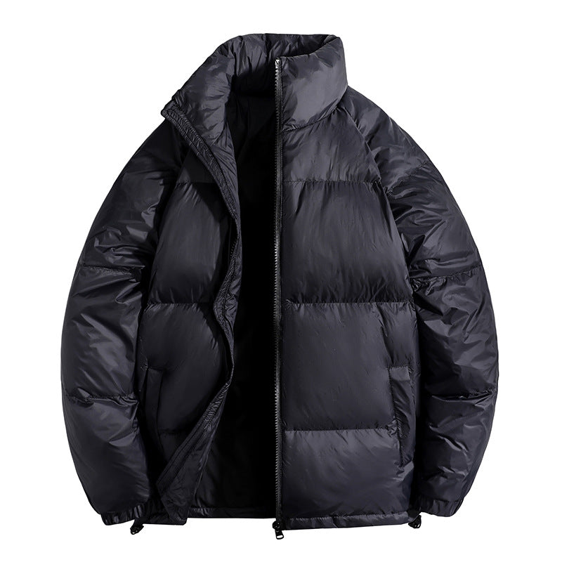 Men's insulated quilted thermo puffer jacket with stand-up collar and drawstring hem EVA-US