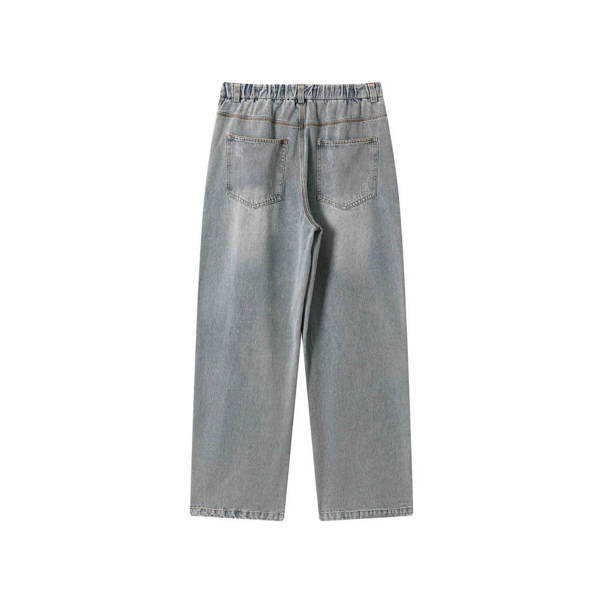 Women's jeans pants with wide leg, high waist and front center slit EVA-US
