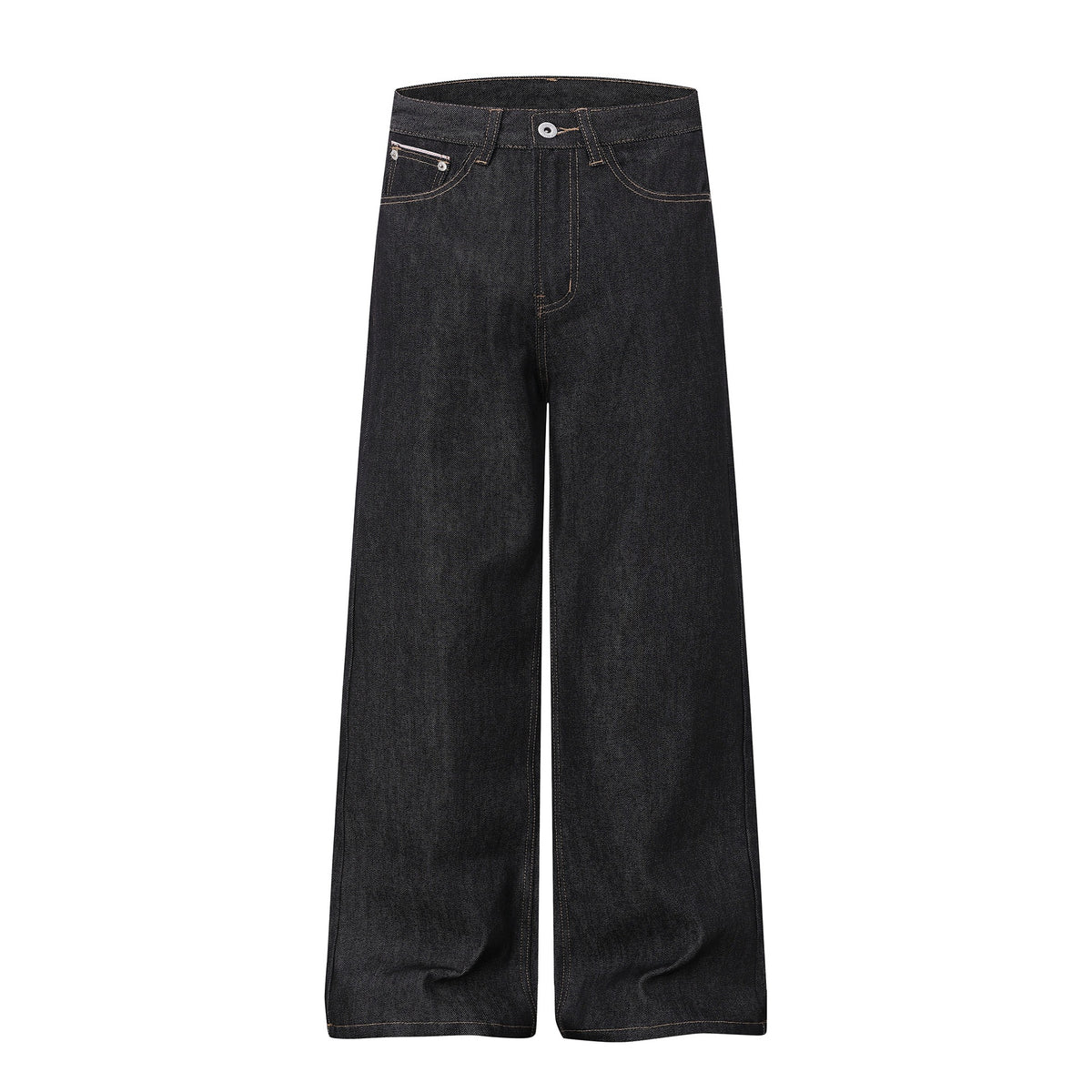 Women Wide Cropped Denim Culotte with High Waist and Classic Pocket Detail EVA-US