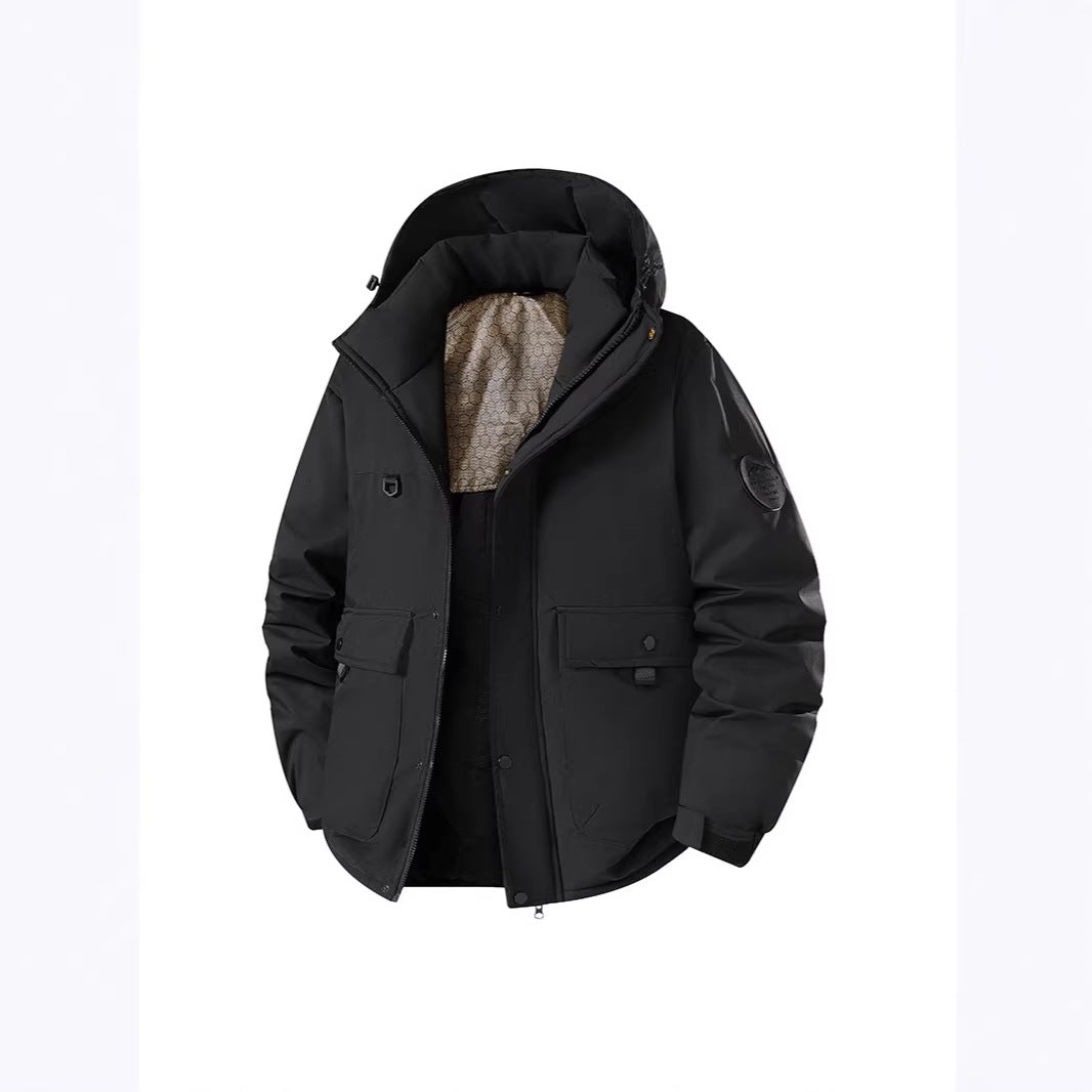 Men's Insulated Urban Parka with Stand-up Collar and Concealed Hood EVA-US