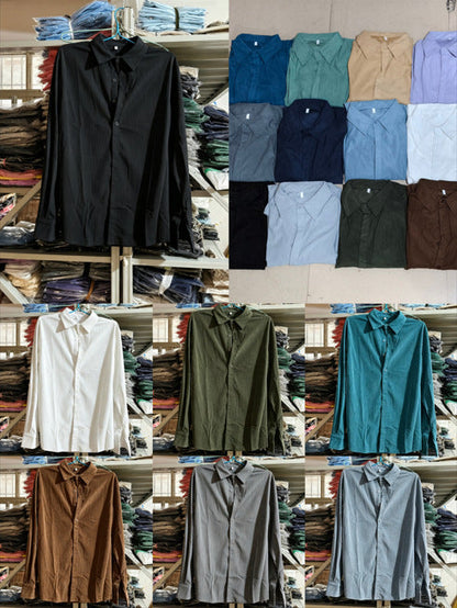 Men's casual cord shirt made of fine corduroy with oversized fit EVA-US