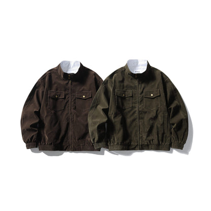 Men's Boxy Field Blouson made of sturdy canvas with high stand-up collar EVA-US